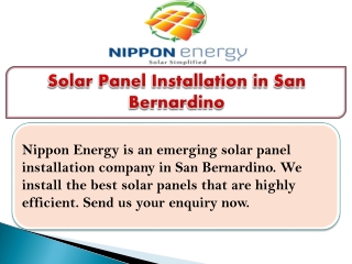 Solar Panel Installation in San Bernardino