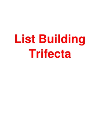 List Building Trifecta "Email Marketing"