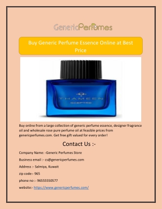 Buy Generic Perfume Essence Online at Best Price