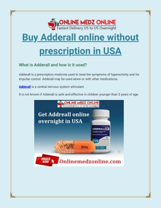 Buy Adderall online without prescription in USA