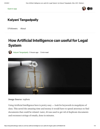 How Artificial Intelligence can useful for Legal System