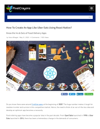 How To Create An App Like Uber Eats Using React Native?