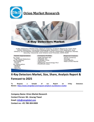 X-Ray Detectors Market Trends, Size, Competitive Analysis and Forecast 2019-2025