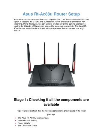 Asus Rt-Ac88u Router Setup | Instant Solution