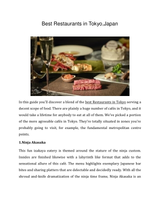 Best Restaurants in Tokyo,Japan