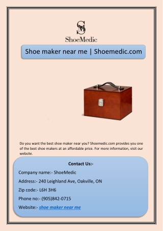 Shoe maker near me | Shoemedic.com
