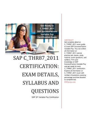SAP C_THR87_2011 Certification: Exam Details, Syllabus and Questions