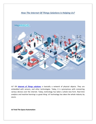 How The Internet Of Things Solutions Is Helping Us?