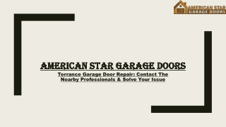 Professional Garage Door Repair Services in Torrance