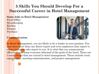 5 Skills You Should Develop For a Successful Career in Hotel Management