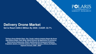 Delivery Drone Market Statistics, By Application, Production, Revenue & Forecast To 2020-2026