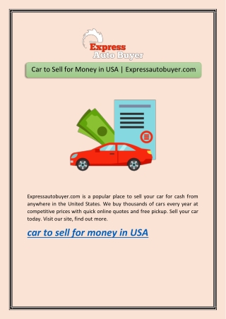 Car to Sell for Money in USA | Expressautobuyer.com