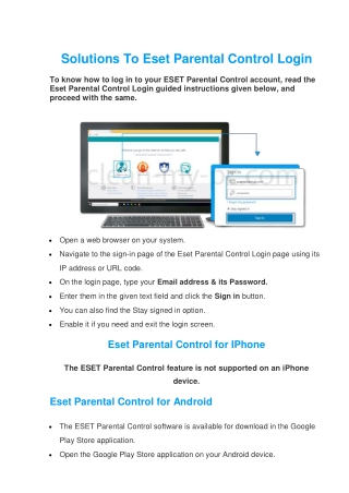 Solutions To Eset Parental Control Login | Easy Steps
