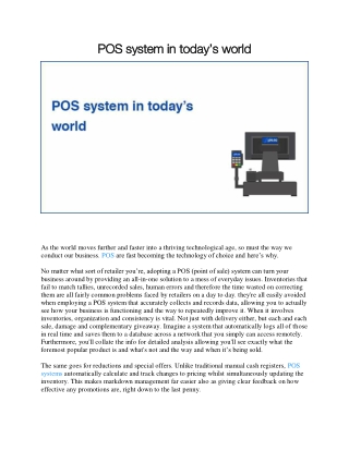 POS system in today’s world