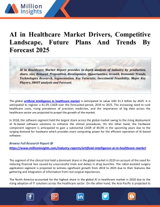 AI in Healthcare Market Size, Share, Outlook, Growth, Trends, And Forecast (2021 - 2025)