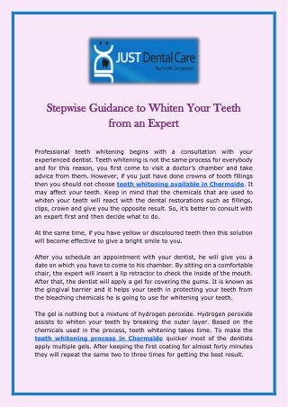 Stepwise Guidance to Whiten Your Teeth from an Expert