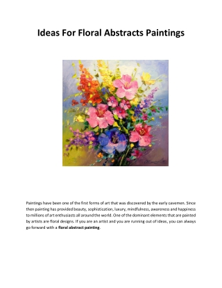 Ideas For Floral Abstracts Paintings