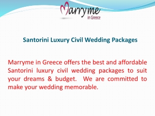 Santorini Luxury Civil Wedding Packages