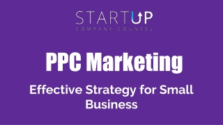 Effective PPC Marketing Strategy for Startups