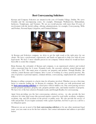 Best Conveyancing Solicitors