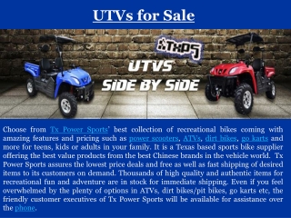 UTVs for Sale - TX Power Sports