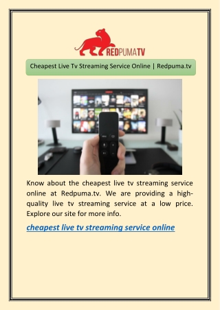 Cheapest Live Tv Streaming Service Online | Redpuma.tv