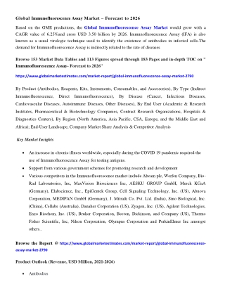 COVID-19 Impact on Global Immunofluorescence Assay Market