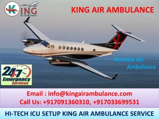 King air ambulance Services in Jabalpur and Raipur