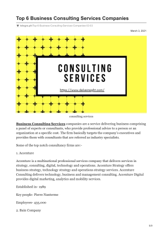 Top 6 Business Consulting Services Companies