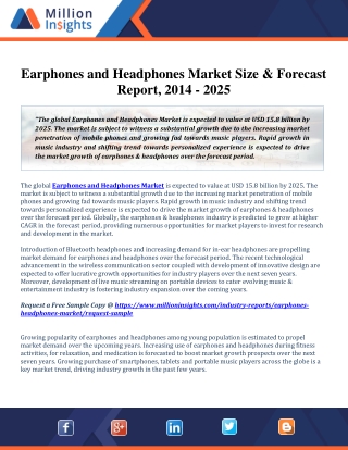 Earphones and Headphones Market Share and Forecast and Gross Profit Trend 2014-2025