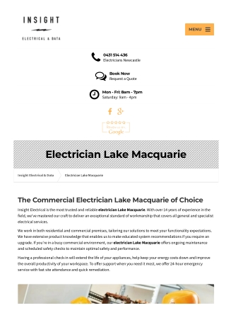 Electrician lake macquarie