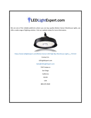 Motion Sensor Warehouse Lights | Ledlightexpert.com