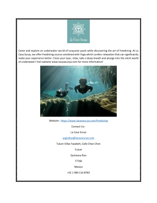 freediving Course in Tulum