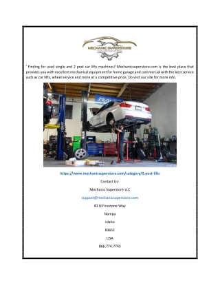 2 Post Car Lifts | Mechanicsuperstore.com