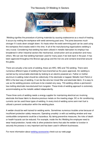 TheNecessityOfWeldingInSectors