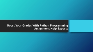 Boost Your Grades With Python Programming Assignment Help Experts