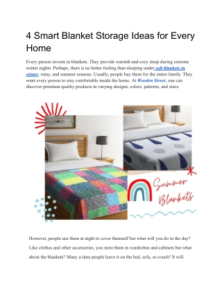 Best ways to store Cotton blankets Online - WoodenStreet