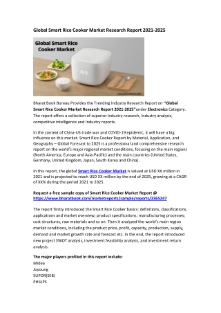 Global Smart Rice Cooker Market Research Report 2021-2025