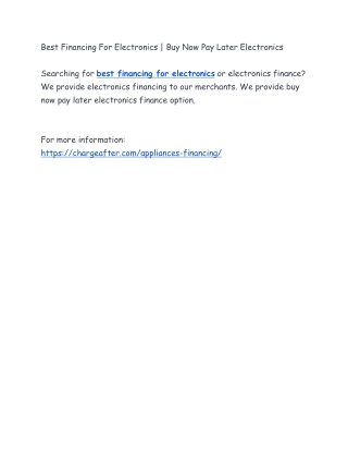 Best Financing For Electronics | Buy Now Pay Later Electronics