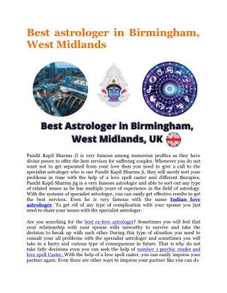 Best astrologer in Birmingham, West Midlands, UK  44 7441 44717