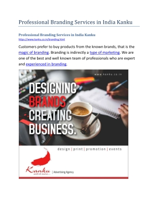 Professional Branding Services in India Kanku