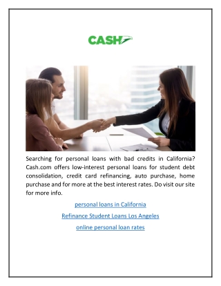 Personal Loan With Bad Credit | Cash.com