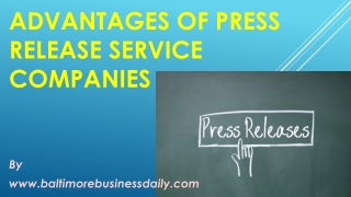 Advantages of Press Release Services Companies