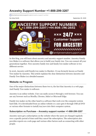 Ancestry support number  1-888-299-3207