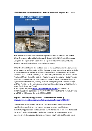 Global Water Treatment Mixers Market Research Report 2021-2025