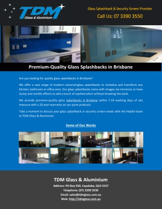 Premium-Quality Glass Splashbacks in Brisbane