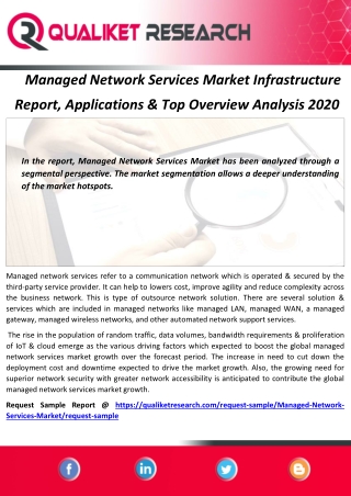 Managed Network Services Market Infrastructure  Report, Applications & Top Overview Analysis 2020