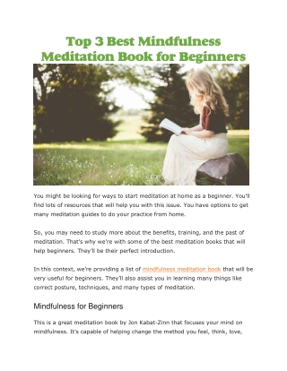 Mindfulness meditation book