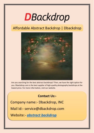 Affordable Abstract Backdrop | Dbackdrop