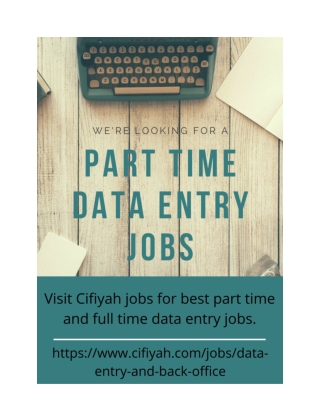 How can I do data entry jobs as part time?